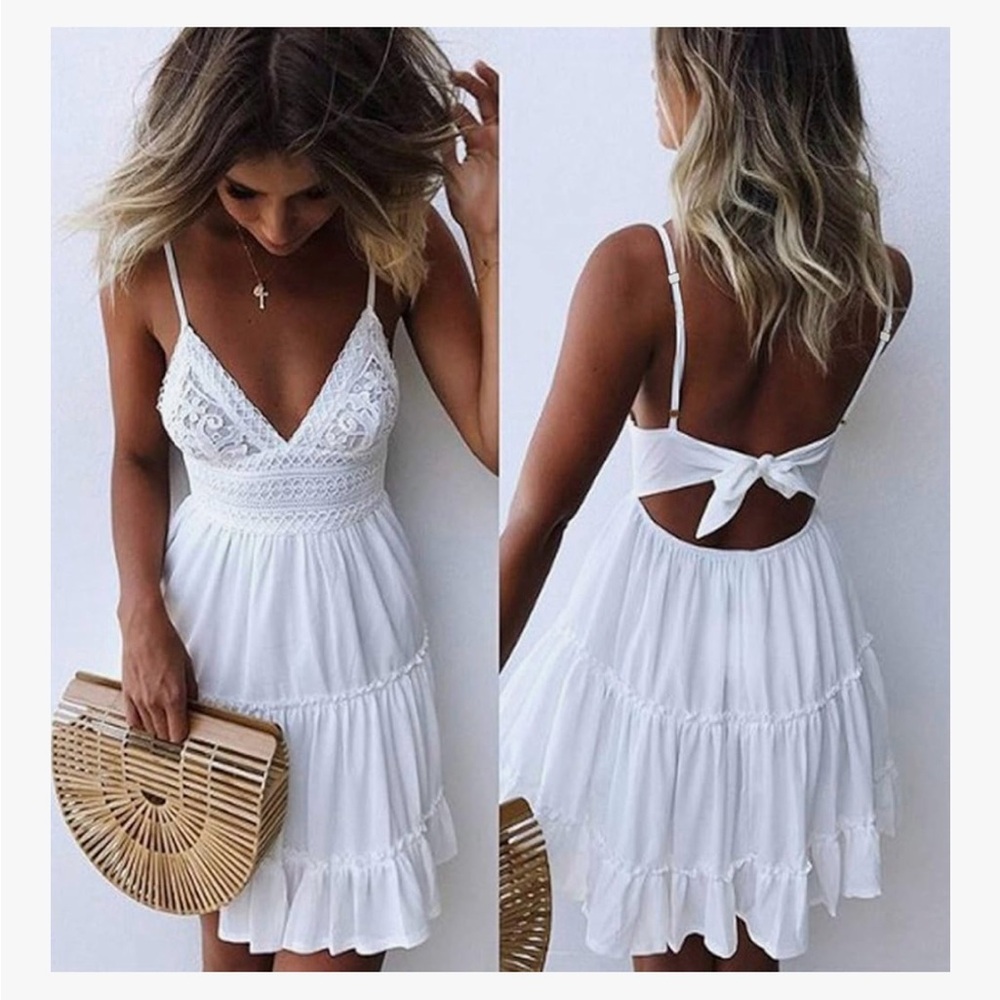 White Ruffled Dress